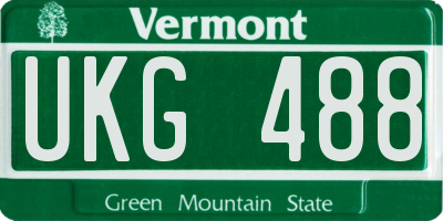 VT license plate UKG488