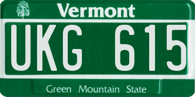 VT license plate UKG615