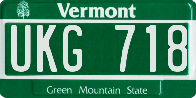 VT license plate UKG718