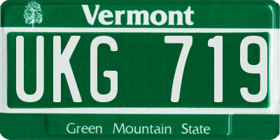 VT license plate UKG719
