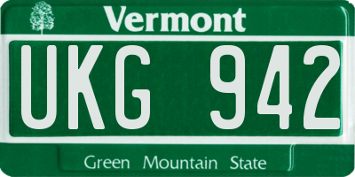 VT license plate UKG942