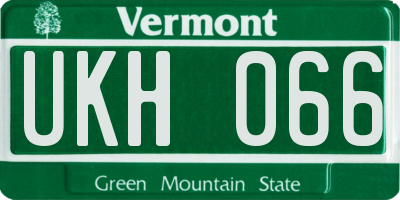 VT license plate UKH066
