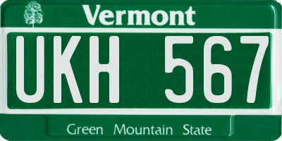 VT license plate UKH567