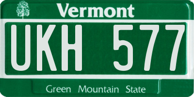 VT license plate UKH577