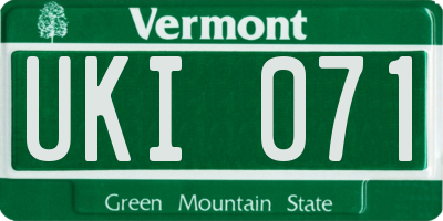 VT license plate UKI071