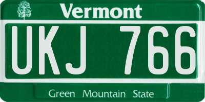 VT license plate UKJ766
