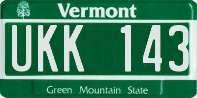 VT license plate UKK143