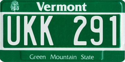 VT license plate UKK291