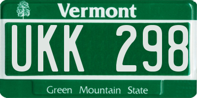 VT license plate UKK298