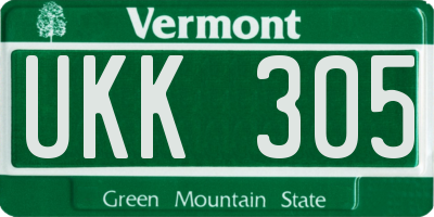 VT license plate UKK305