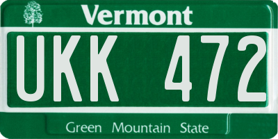VT license plate UKK472