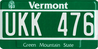 VT license plate UKK476