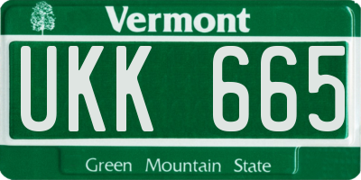 VT license plate UKK665