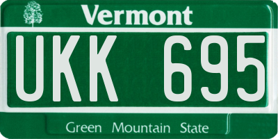 VT license plate UKK695