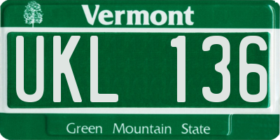 VT license plate UKL136