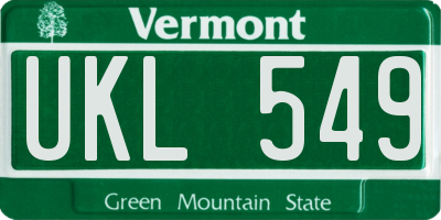 VT license plate UKL549