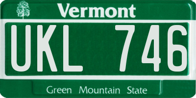 VT license plate UKL746
