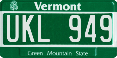 VT license plate UKL949