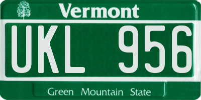 VT license plate UKL956