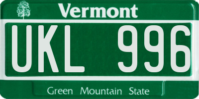 VT license plate UKL996