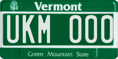 VT license plate UKM000
