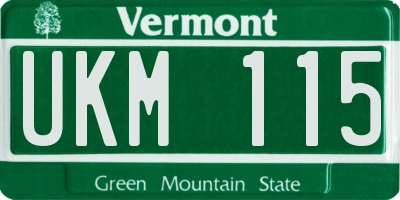 VT license plate UKM115