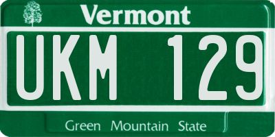 VT license plate UKM129
