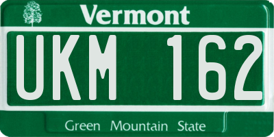 VT license plate UKM162