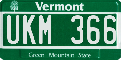VT license plate UKM366
