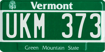 VT license plate UKM373
