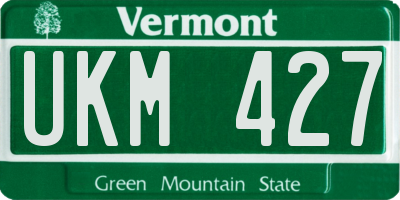 VT license plate UKM427