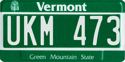 VT license plate UKM473