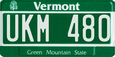VT license plate UKM480