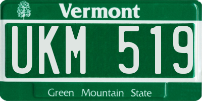 VT license plate UKM519