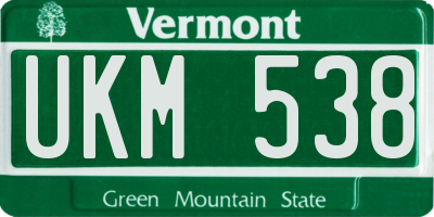 VT license plate UKM538