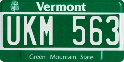 VT license plate UKM563