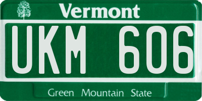 VT license plate UKM606