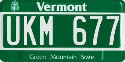 VT license plate UKM677