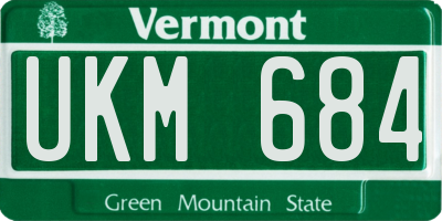 VT license plate UKM684