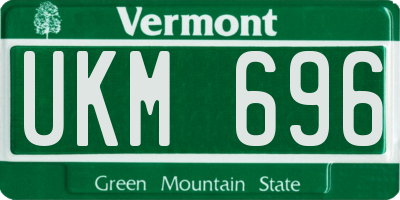 VT license plate UKM696