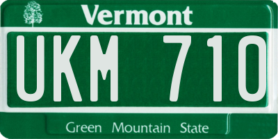 VT license plate UKM710