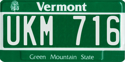 VT license plate UKM716