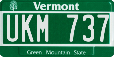 VT license plate UKM737