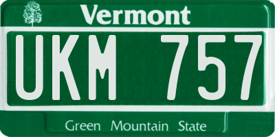 VT license plate UKM757