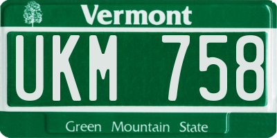VT license plate UKM758
