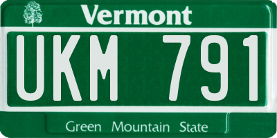 VT license plate UKM791