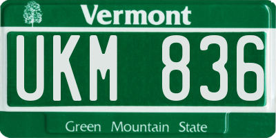 VT license plate UKM836