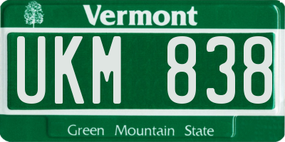 VT license plate UKM838