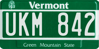 VT license plate UKM842