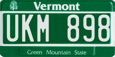 VT license plate UKM898